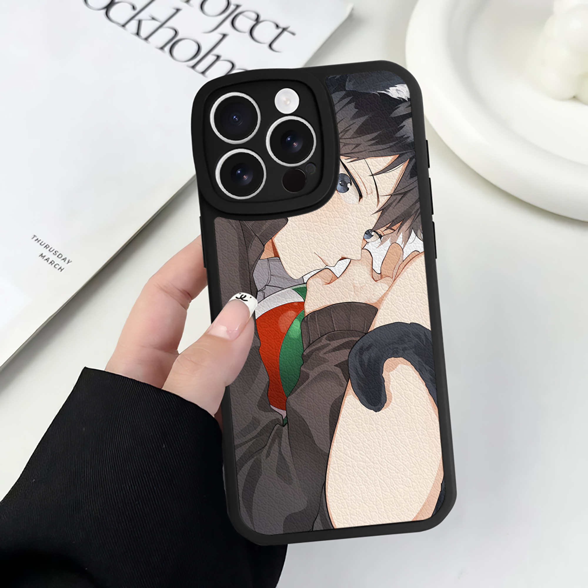 （画像用） ハイキュー!! Haikyu!! 【iPhone 16シリーズ対応】シリコンスマホケース（レザー調） 材質：シリコン